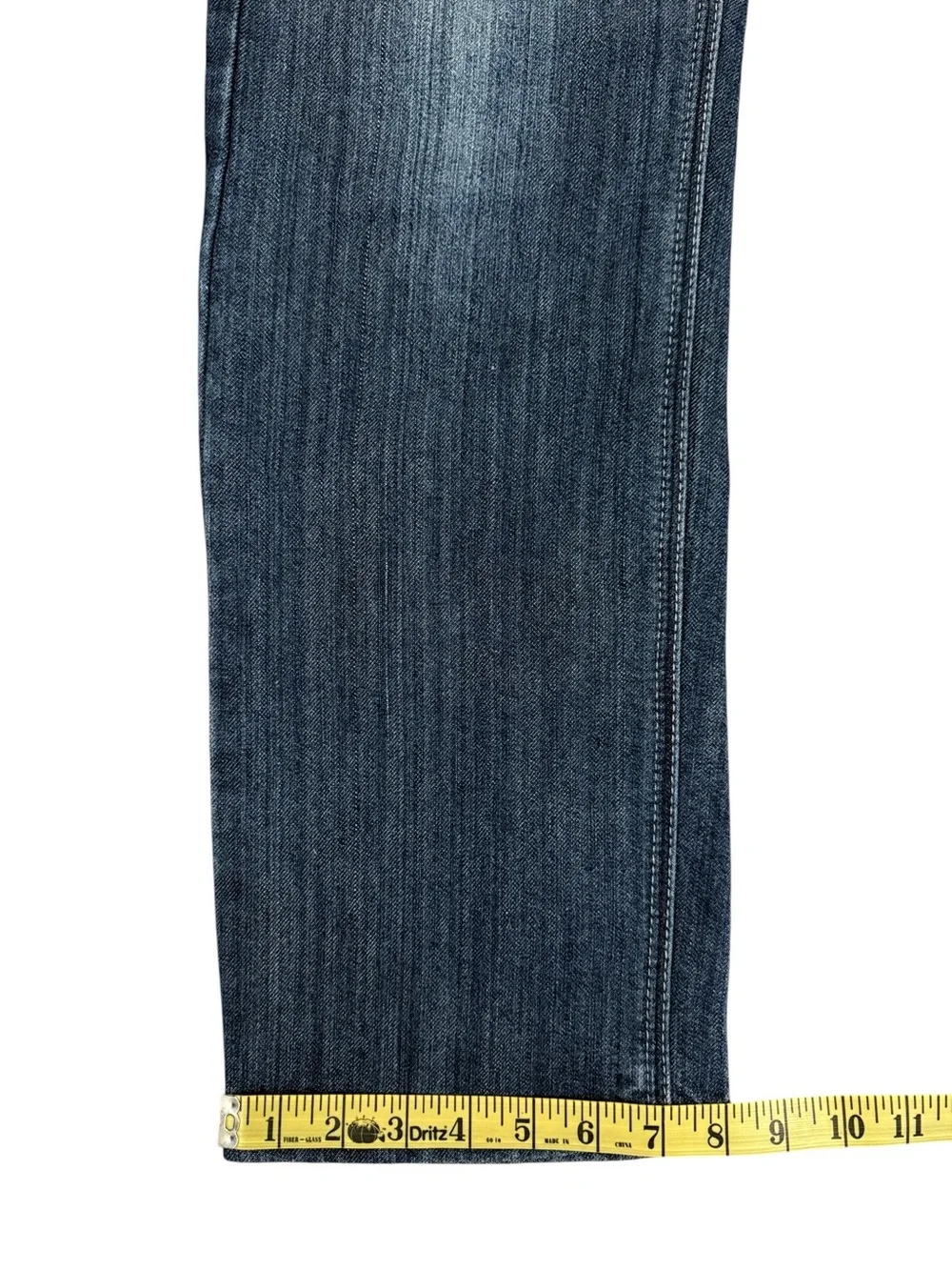 FUSAI Straight Leg Jeans 32x32 Dark Wash Embroidered Pocket Y2K Denim Fits 30x30